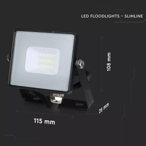 Прожектор LED 10W  6400К черен V - TAC
