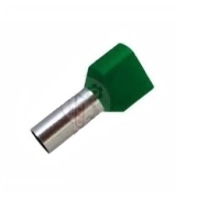 Накрайник кабелен двоен изолиран ТЕ6012 2х6mm2 зелен 100бр.