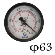 Манометър за вакуум - вакуумметър 1.0 bar,ф 63 мм, аксиален 1/4&quot;Gesa M0201