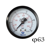 Манометър за въздух, аксиален, сух, клас 0-25 bar, ф 63 мм, 1/4&quot; Gesa M0201