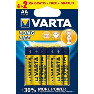 Батерии усилени алкални LR 6 AА 4+2 бр. VARTA