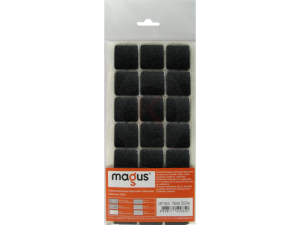 Филцови подложки 30 х 30мм квадратни черни 21бр блистер Magus 81535