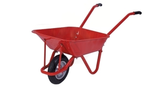 Количка строителна 80 литра с твърдо колело,червена-Kanat