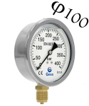 Манометър за въздух,  радиален, глицеринов, клас 1.6 0-400 bar, ф 100 мм, 1/2" Gesa М0301