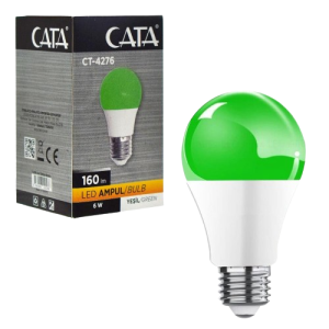 Крушка LED 6W E27 зелена CATA