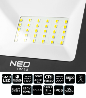 Прожектор LED на стойка 50W, 6500K, NEO 99-063